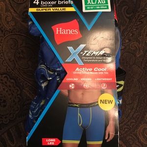 4 PK. MEN'S HANES TAGLESS COTTON KNIT BOXERS XL